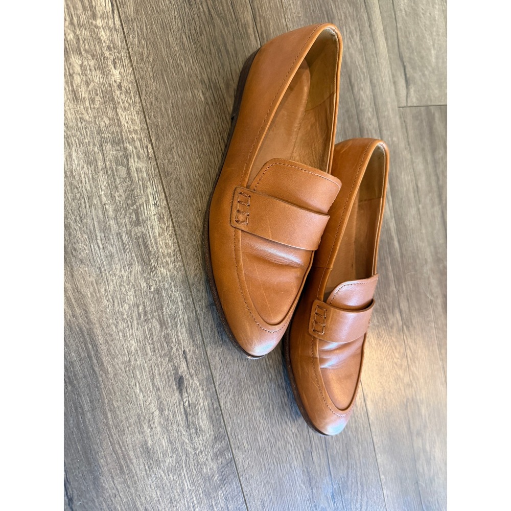 Madewell Frances Loafers English Saddle Tan Leather Pointed Toe Shoes Size 9 - Picture 2 of 9